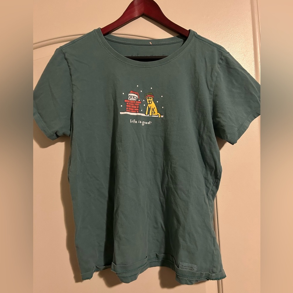 Life is good holiday Christmas graphic tee